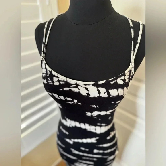 NWT | bar III | Womens Black White Tye-Dye Tank Dress - Size M - Picture 4 of 7